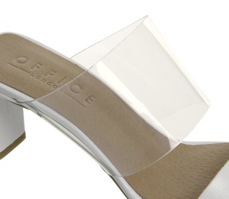 Office March Two Part Mules White Leather