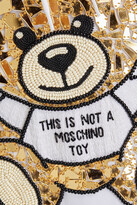 Thumbnail for your product : Moschino Embellished French cotton-terry hooded mini dress