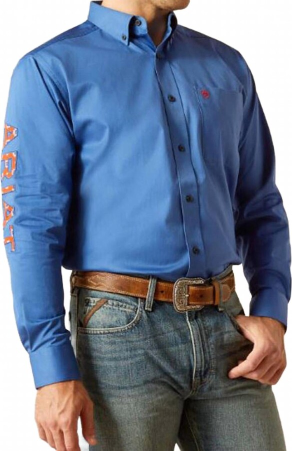 Ariat Men's Team Logo Twill Shirt In Cobalt