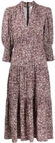 Thumbnail for your product : BA&SH Tiered Abstract Print Dress