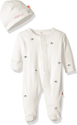 Magnificent Baby Embroidered Footie and Hat Set