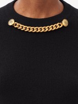 Thumbnail for your product : Givenchy Chain-embellished Wool-blend Sweater - Black