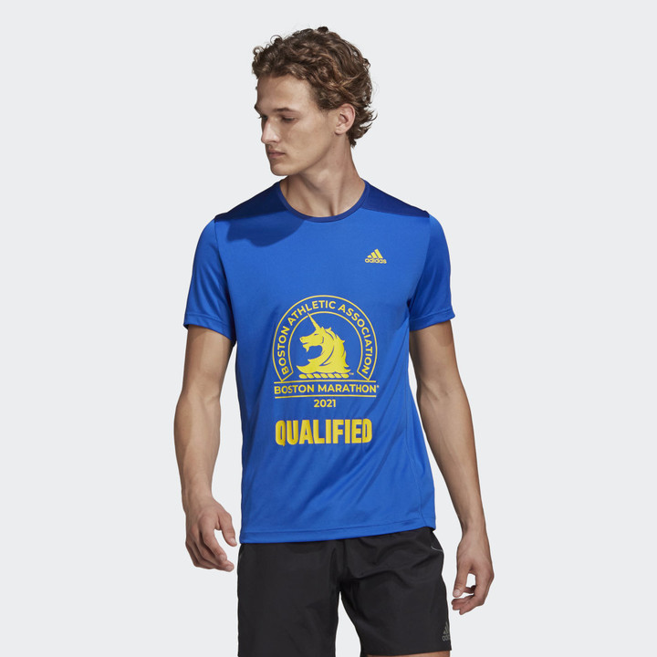 adidas Boston Marathon Qualified Tee Blue 2XL Mens - ShopStyle T-shirts