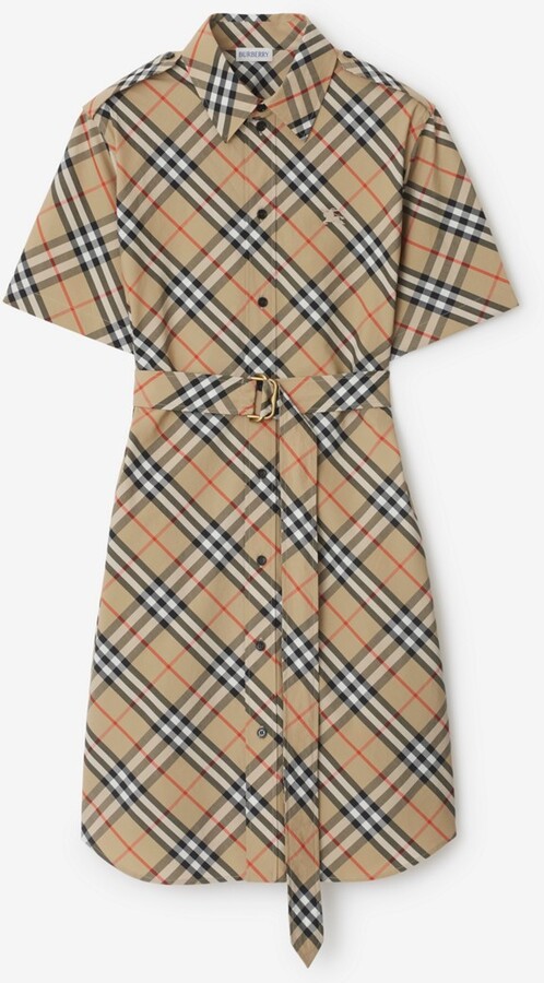 Burberry Check Cotton Shirt Dress Size: 0