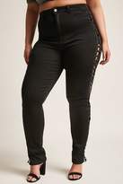Thumbnail for your product : Forever 21 Plus Size Lace-Up Jeans