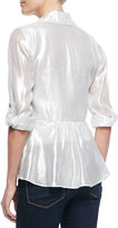 Thumbnail for your product : Alice + Olivia Drew Flare-Back Shimmery Blouse