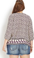 Thumbnail for your product : Forever 21 FOREVER 21+ Plus Size Pop Of Paisley Peasant Top
