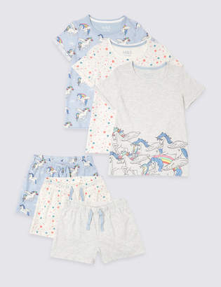 Marks and Spencer 3 Pack Short Pyjamas (3-16 Years)