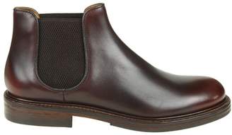 Doucal's Leather Boots And Color Bordeaux