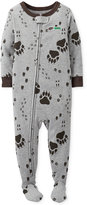 Thumbnail for your product : Carter's Baby Boys' Paw-Print Footed Coverall
