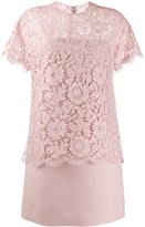 Thumbnail for your product : Valentino Lace Layered Short Dress