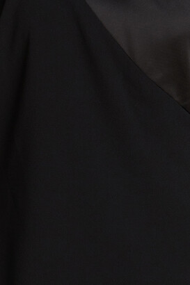 Halston Leigh one-shoulder satin-paneled crepe mini dress