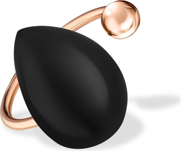 Rejected Hearts Club Marry Yourself Rose Gold Ring Black