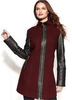 Thumbnail for your product : MICHAEL Michael Kors Wool-Blend Mixed-Media Colorblock Coat