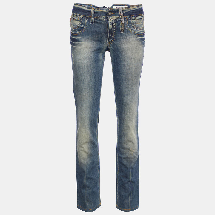Moschino Jeans Navy Blue Denim Tapered Leg Jeans S