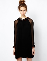 Thumbnail for your product : French Connection Opal Brights Dress with Embellished Collar and Cuffs