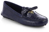 Thumbnail for your product : Prada Croc-Embossed Leather Loafers