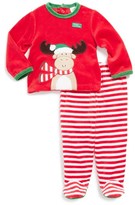 Thumbnail for your product : Little Me 'Moose' Velour Top & Footed Leggings (Baby)