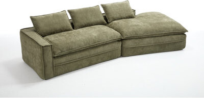 Latitude Run Modern Minimalist Modular Sectional Sofa Upholstered Cloud Couch with Deep Seats Right Facing Chaise for Living Room