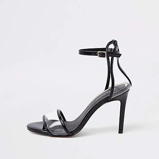 River Island Womens Black perspex barely there sandals