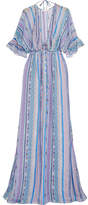 Matthew Williamson - Saya Stripe Silk-chiffon Maxi Dress - Blue