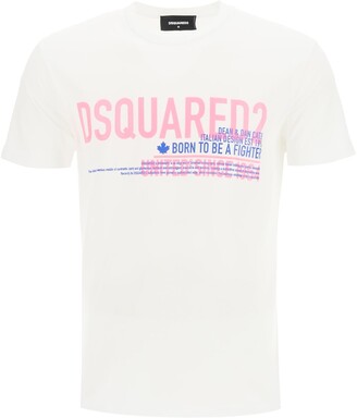 DSQUARED2 T-SHIRT WITH UNITED SINCE '64 PRINT S White, Pink, Blue 