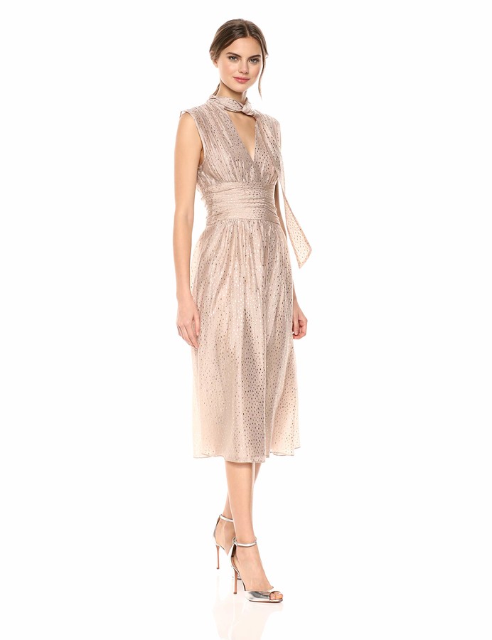 Metallic Ruched Dress - ShopStyle