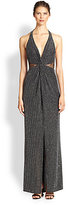 Thumbnail for your product : ABS by Allen Schwartz Twist-Front Halter Gown