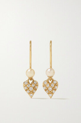 Mizuki 14-karat Gold, Pearl And Diamond Earrings - one size