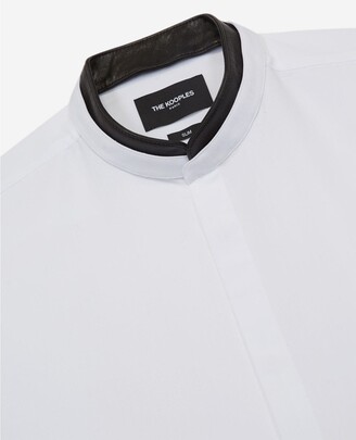 The Kooples Shirt with leather officer collar, removable