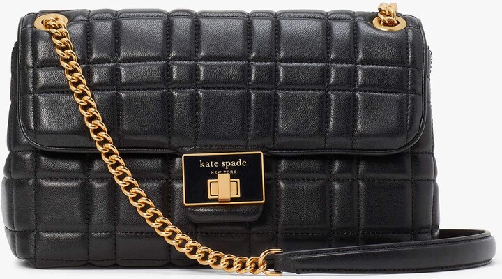KATE SPADE Love Shack Heart Quilted Leather Crossbody Bag Black