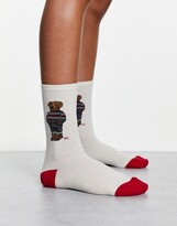 Thumbnail for your product : Polo Ralph Lauren bear logo socks in white