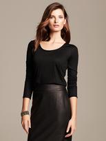 Thumbnail for your product : Banana Republic Faux-Leather Trim Whisper Tee