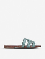 Thumbnail for your product : Sam Edelman Bay crocodile-embossed leather sandals
