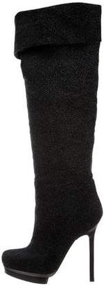 Diego Dolcini Crystal Suede Over-The-Knee Boots