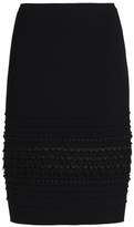 Thumbnail for your product : Oscar de la Renta Lace-trimmed Stretch-wool Crepe Skirt