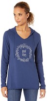 Thumbnail for your product : Life is Good Floral Good Vibes Long Sleeve Hooded Smooth Tee (Darkest Blue) Women's Clothing
