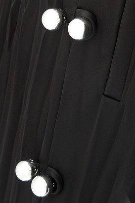 Loewe Embellished Plissé-satin Midi Skirt - Black