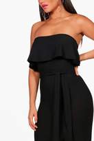 Thumbnail for your product : boohoo Bandeau Frill & Tie Waist Midi Dress