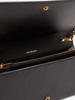Thumbnail for your product : Balenciaga Chain-strap Grained-leather Wallet - Black