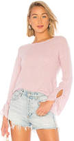 Thumbnail for your product : White + Warren Gathered Sleeve Crew Neck Sweater