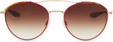 Thumbnail for your product : Barton Perreira Universal Fit Gamine Round Aviator Sunglasses, Gold/Red/Havana