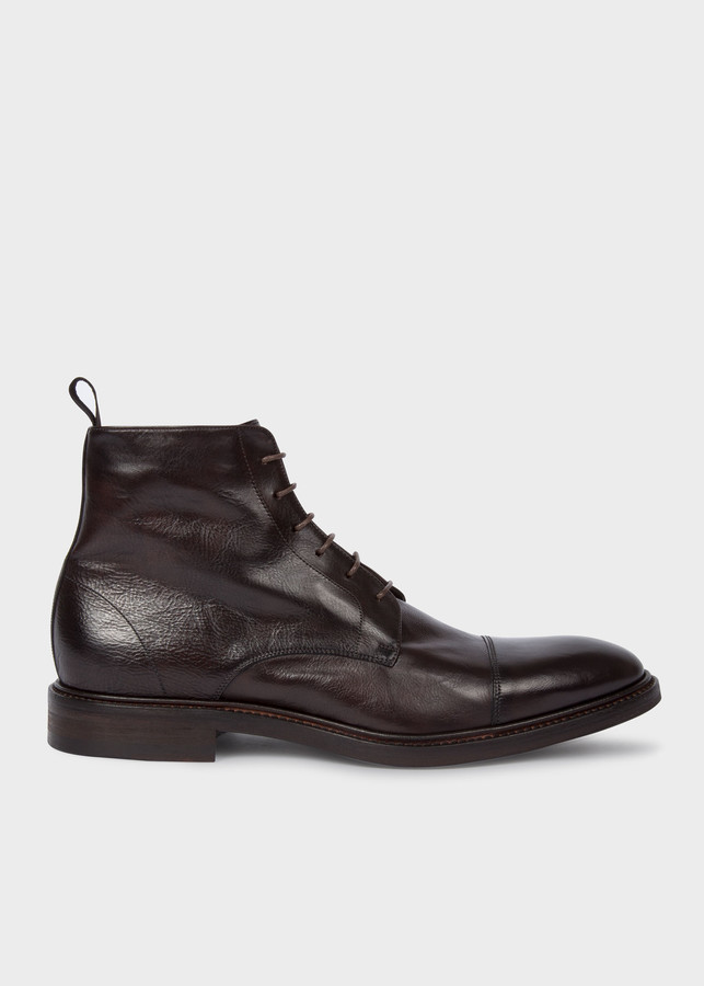 Men's Dark Brown Calf Leather 'Jarman' Boots - ShopStyle