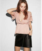 Thumbnail for your product : Express flutter cold shoulder peplum blouse