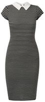 Thumbnail for your product : New Look Black Stripe Print Collared Midi Dress