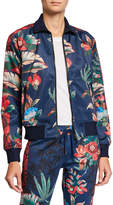 Thumbnail for your product : Pam & Gela Bye Birdy Printed Track Jacket