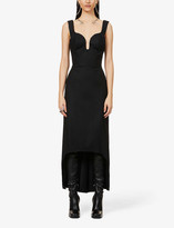 Thumbnail for your product : Alexander McQueen Plunge-neck wool maxi dress