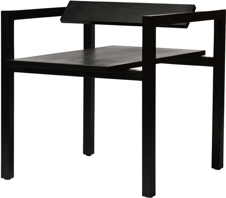 Nicholas Bijan Pourfard Wassily-inspired Black Wood Box Chair W/ Swiveling Backrest By N. Bijan Pourfard