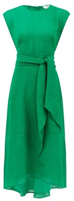 Cefinn Cefinn Tie-sash Voile Midi Dress - Green