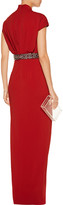 Thumbnail for your product : Badgley Mischka Draped embellished crepe gown